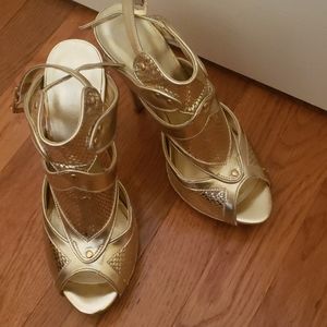 Aldo gold gladiator heels